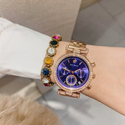 women's rose gold calendar watch, view 6 - MRSLM