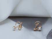 pearl letter name earring, view 6 - MRSLM