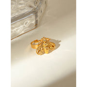 gold plated bee ring, view 4 - MRSLM
