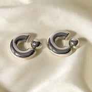 chunky geometric c-shaped earrings, view 7 - MRSLM