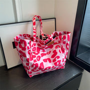 leopard print canvas shoulder bag, view 3 - MRSLM