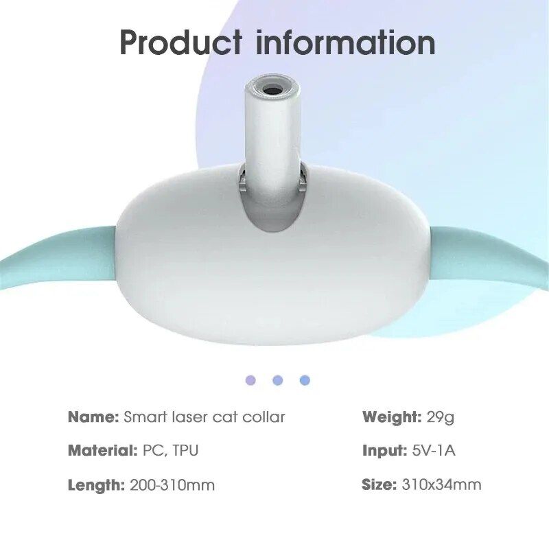 Coleira a laser interativa para gatos, recarregável via USB