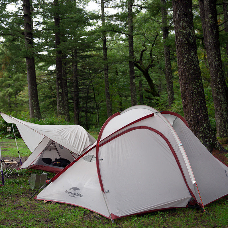Tenda ultraleve com um quarto e sala de estar