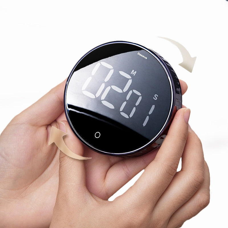 Temporizador de cozinha magnético multifuncional: contagem regressiva digital e cronômetro com visor LED.