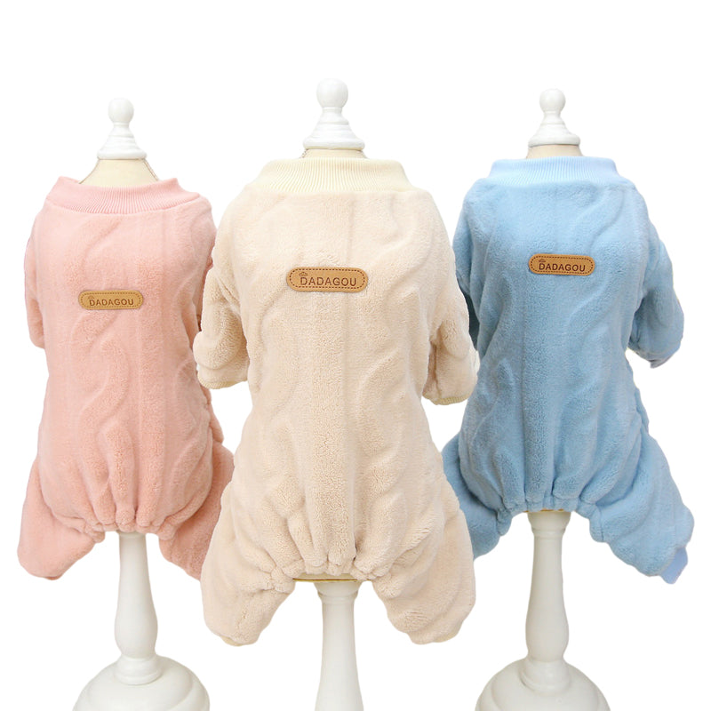 cozy fleece dog pajamas, view 7 - MRSLM