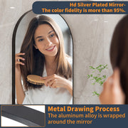 large black arch wall mirror, view 6 - MRSLM