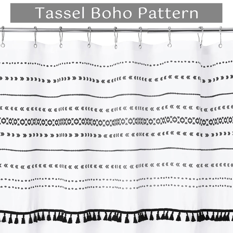 Bohemian print waterproof shower curtain, view 4 - MRSLM