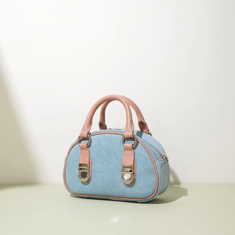 Mini denim handbag, view 7 - MRSLM