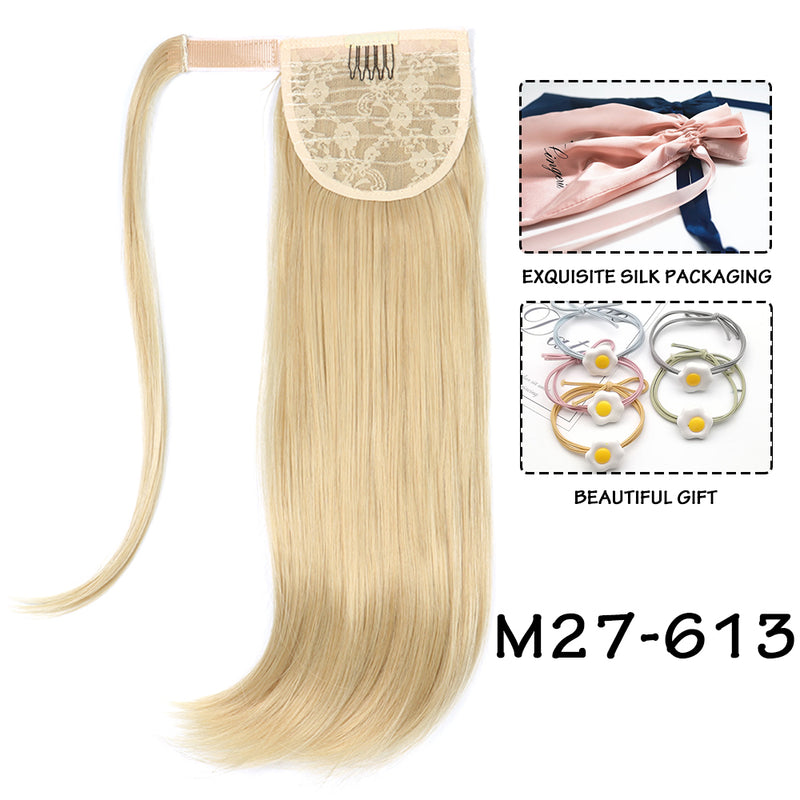 synthetic straight wraparound ponytail, view 18 - MRSLM