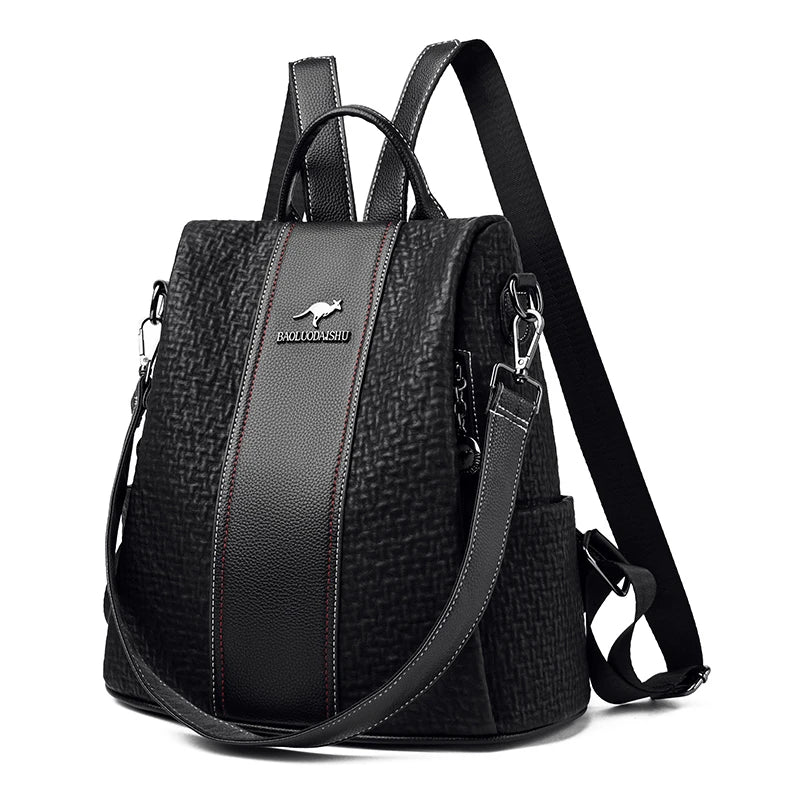 soft PU leather backpack, view 8 - MRSLM