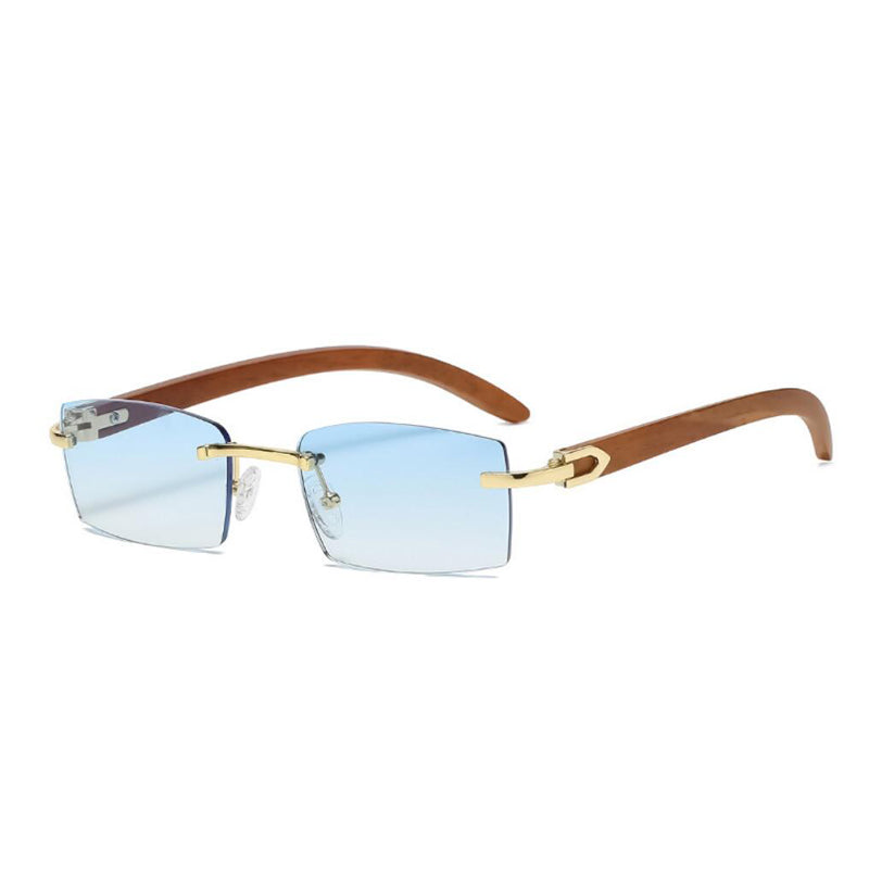 rimless wooden sunglasses, view 8 - MRSLM