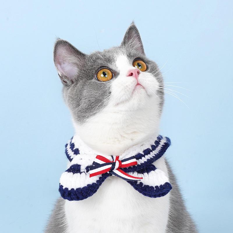 Handmade navy crochet collar - MRSLM