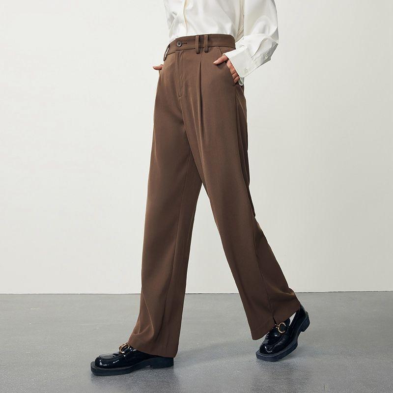 high-waisted drape trousers with side slits, view 5 - MRSLM