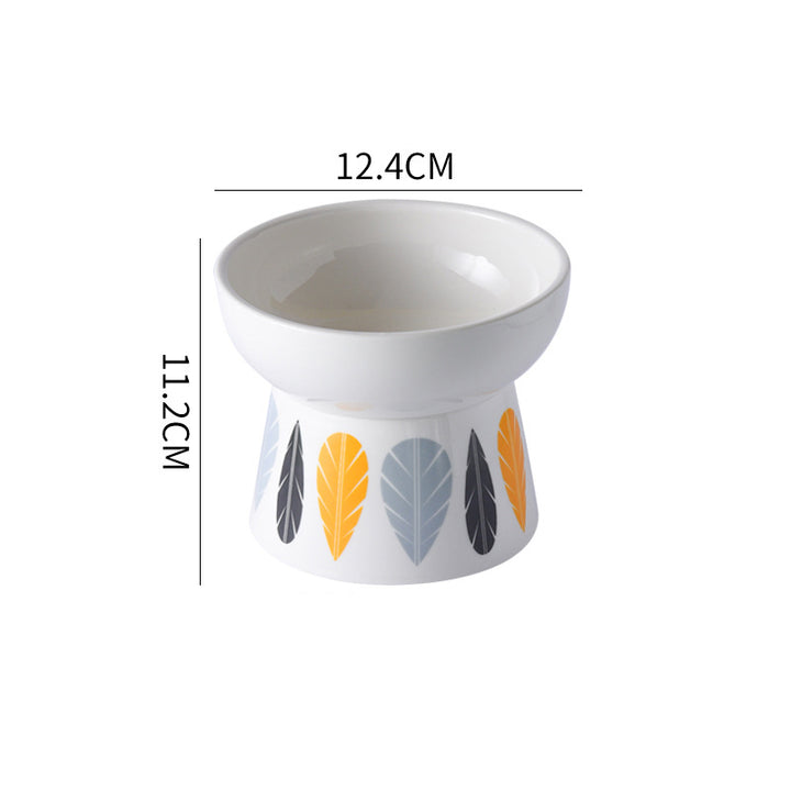 Japanese-Style Raised Ceramic Pet Bowl