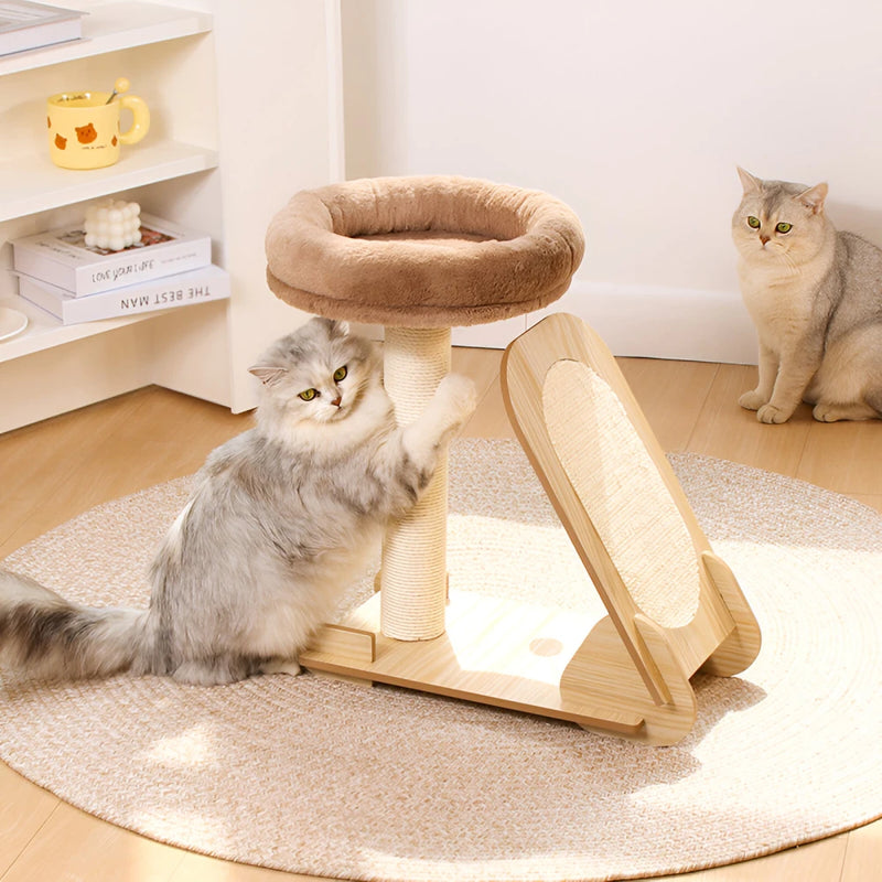cat tower with scratcher and climbing frame, view 4 - MRSLM