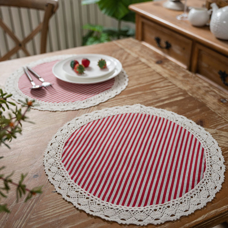 Elegant geometric lace placemats, view 2 - MRSLM