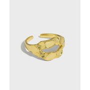 hammered texture s925 silver ring, view 5 - MRSLM