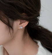925 silver sun stud earrings, view 2 - MRSLM