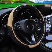 luxury diamond crown steering wheel cover, view 2 - MRSLM