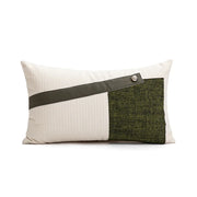 patchwork pu leather cushion cover, view 2 - MRSLM