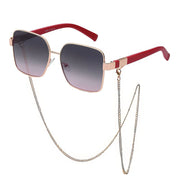 Oversized square sunglasses with chain, view 15 - MRSLM