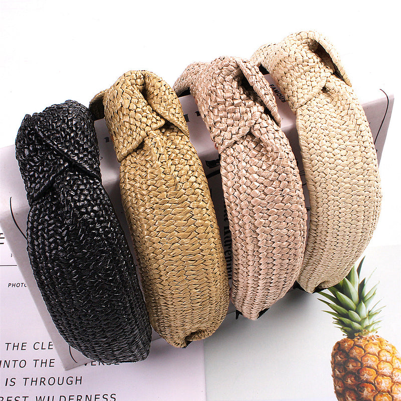 solid color knotted headband, view 11 - MRSLM