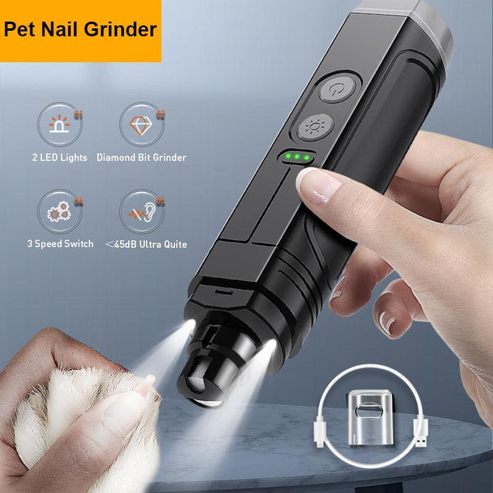 Professional Electric Pet Nail Grinder with Dual LED Light