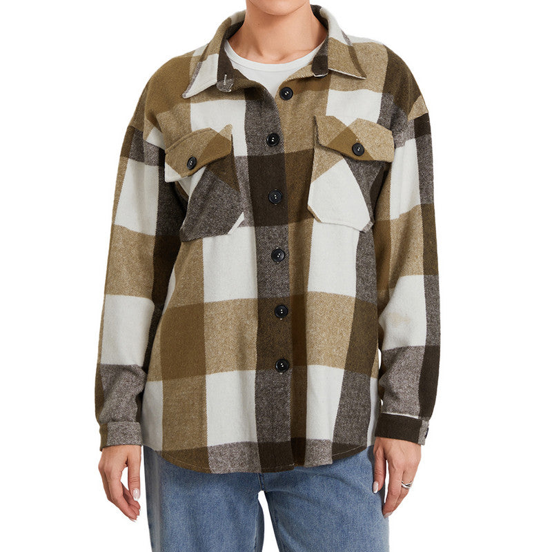 Women's plaid shacket, view 2 - MRSLM