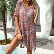 bohemian lace beach cover-up, view 16 - MRSLM