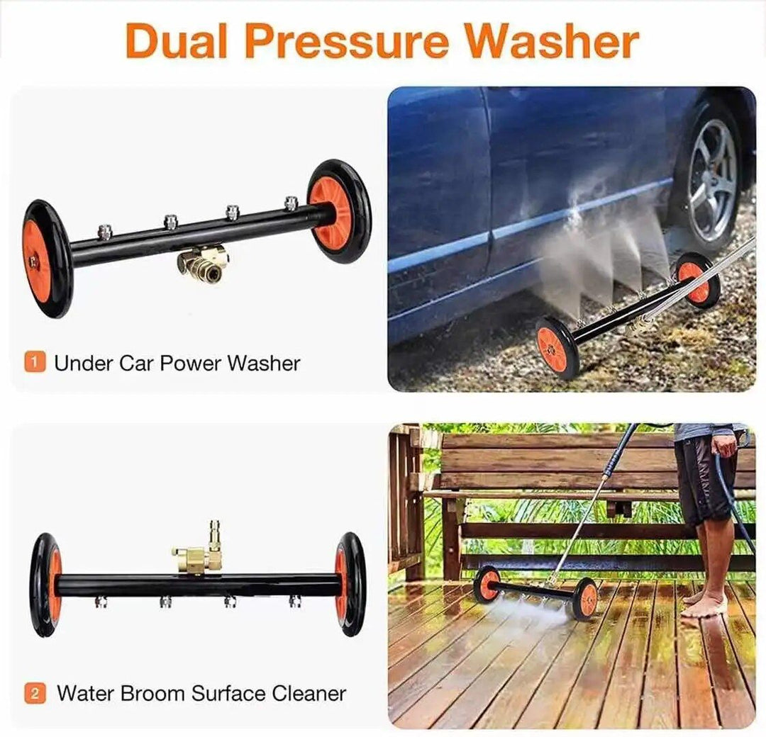 16-inch High Pressure Undercarriage Water Broom with Quick-Connect & 3 Wands