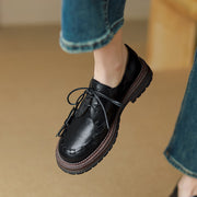 women's leather platform shoes, view 7 - MRSLM