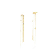 925 silver rainbow star moon fringe earrings, view 2 - MRSLM