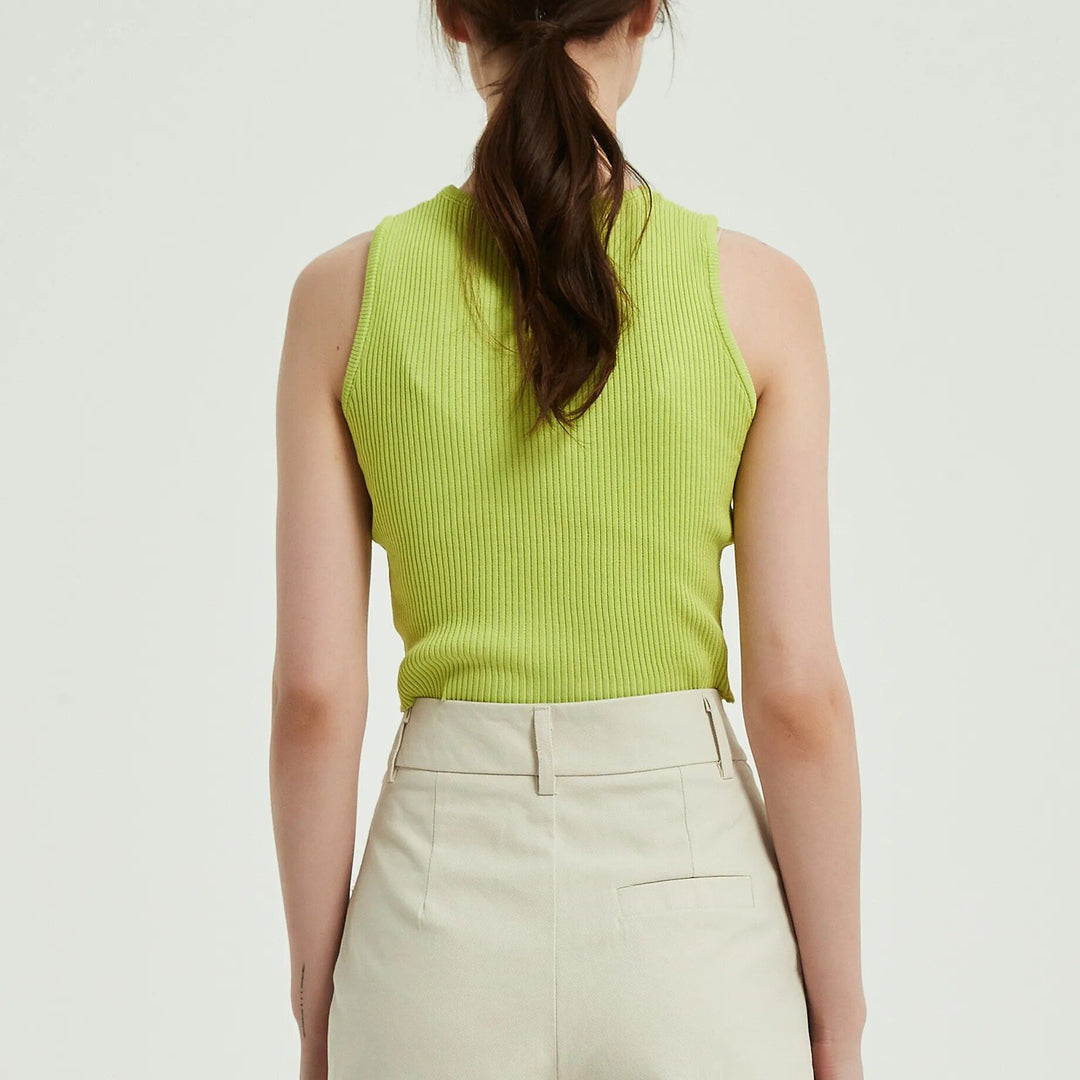 Sleeveless Knitted Crop Top