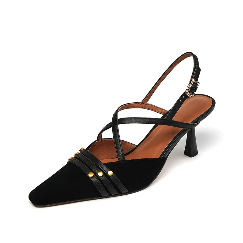 Elegante Sommersandalen mit dickem Absatz und hohem Absatz