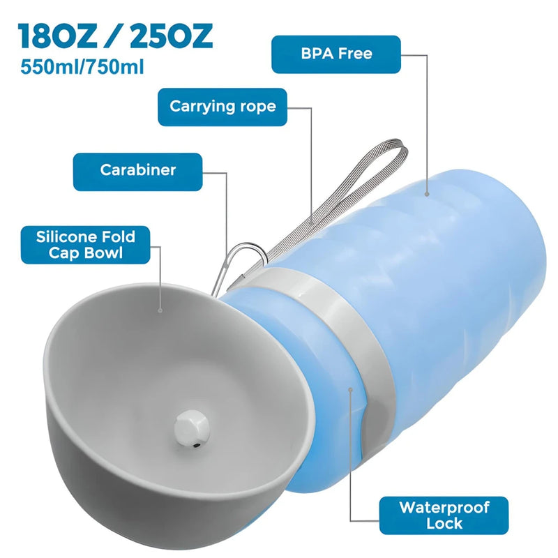 portable dog water bottle, view 6 - MRSLM