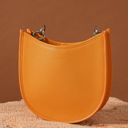 Genuine leather circular shoulder bag, view 3 - MRSLM