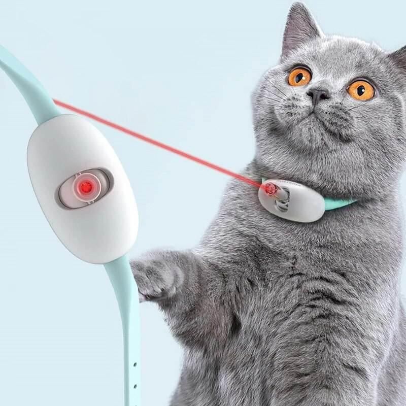 Coleira a laser interativa para gatos, recarregável via USB