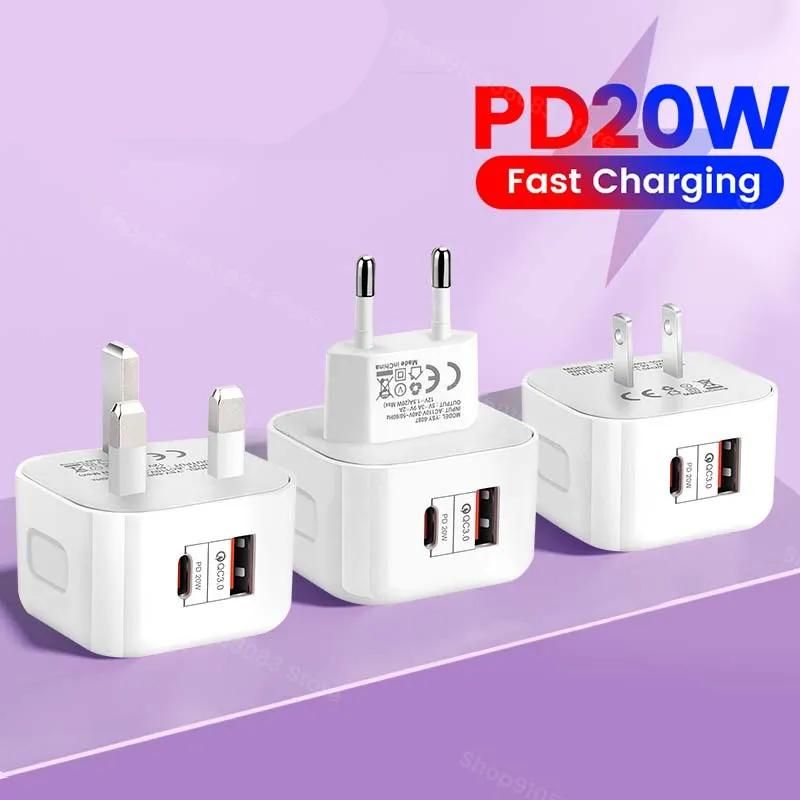 20W USB-C Fast Charger with Quick Charge 3.0 - Universal Adapter for Mobile Phones