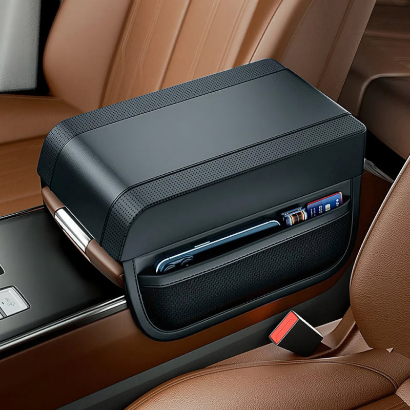 universal black car armrest pad cover, view 6 - MRSLM