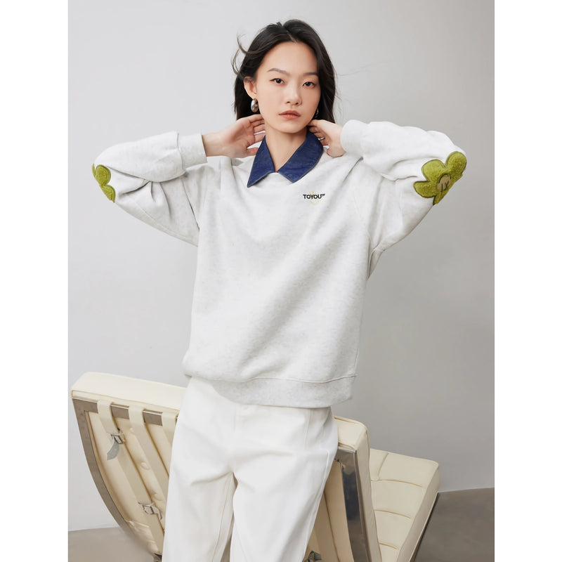 floral sleeve sweatshirt, view 5 - MRSLM
