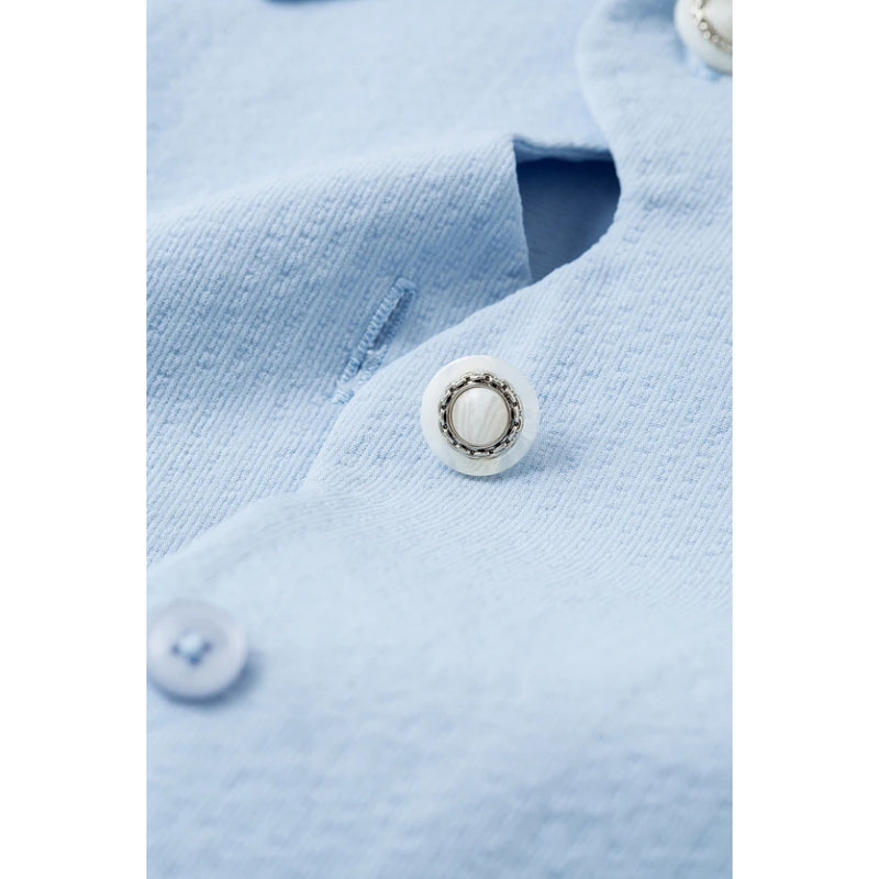 petal placket bubble sleeve top, view 8 - MRSLM