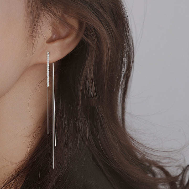 Women's Temperament Fashion Sterling Silver Tassel Ear Wire