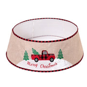 linen snowflake tree skirt, view 2 - MRSLM