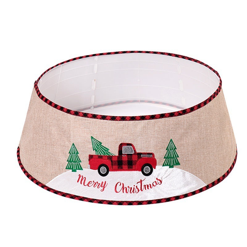 linen snowflake tree skirt, view 2 - MRSLM