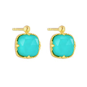 square turquoise white crystal earrings, view 2 - MRSLM