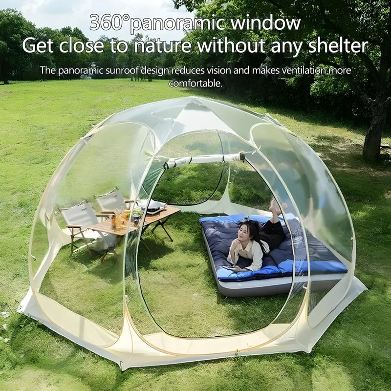 portable star clear camping tent, view 4 - MRSLM