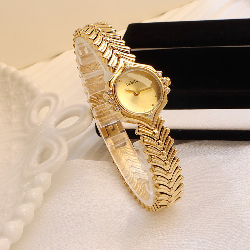 Women's bamboo chain quartz watch, view 6 - MRSLM