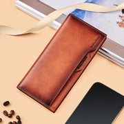 men's long leather wallet with strap, view 3 - MRSLM