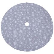 gray snowflake tree skirt, view 2 - MRSLM