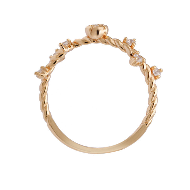 rose shaped gold-plated silver ring, view 5 - MRSLM